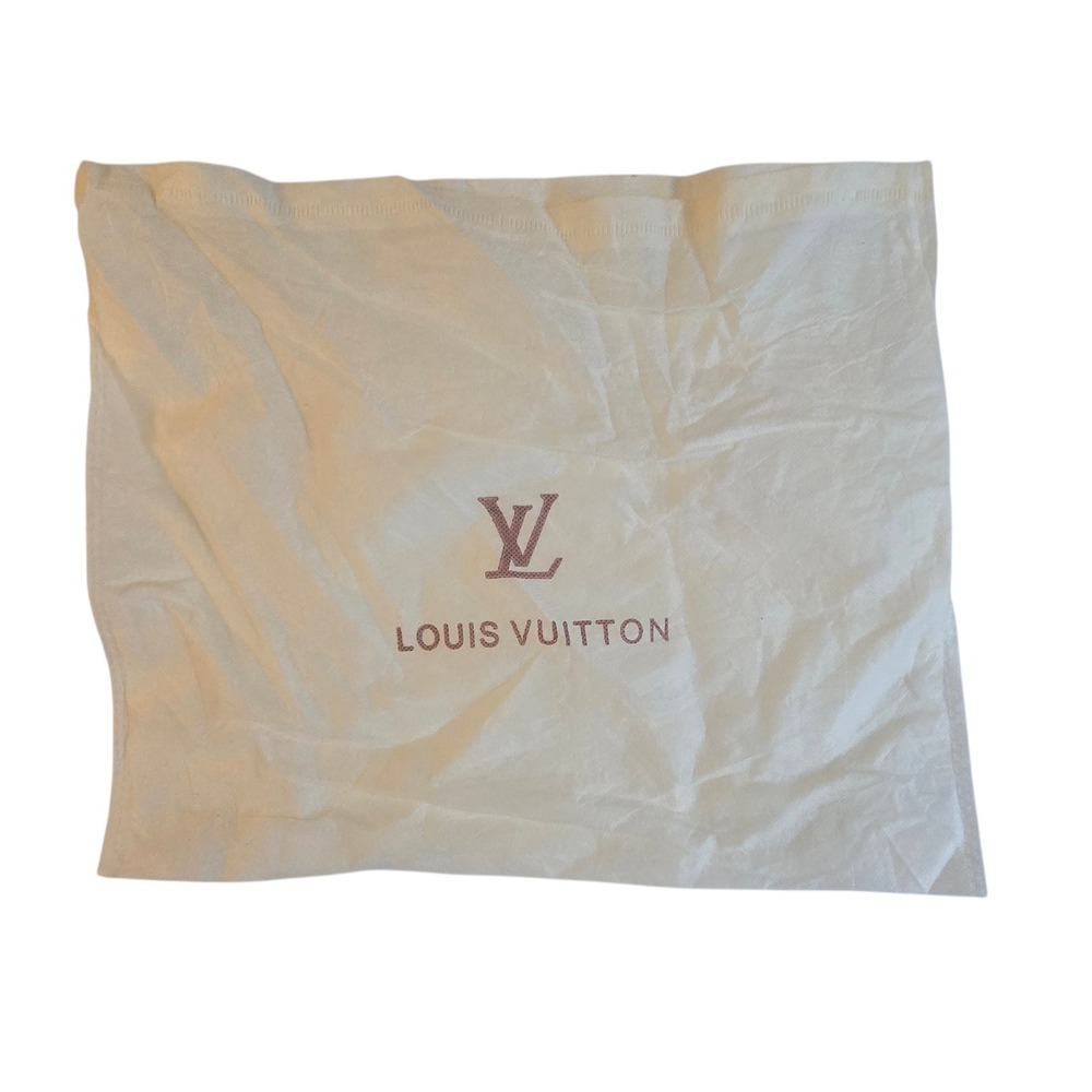 Louis Vuitton Dust Bag Cream Cotton Drawstring Storage Pouch 14.5x12‎ Authentic